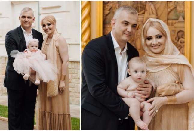 Primele imagini cu fiica Adrianei Ochișanu! Micuța a fost botezată