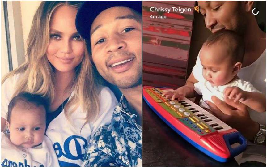 Artistul de Oscar John Legend, dă primele lecţii de pian fetiţei sale de 5 luni