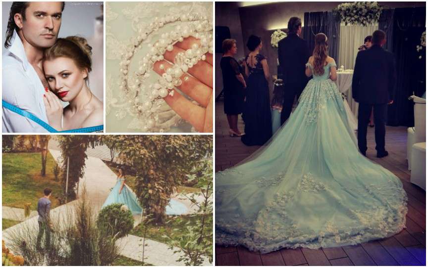 Designer la propria nuntă: Și-a cusut o rochie din 100 m de stofă!