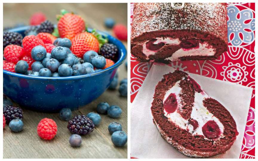 Rețeta unei rulade de cacao fără zahăr și cu cremă de fructe de pădure