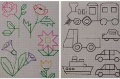 Desene simple pentru preșcolari, pe care să le facă pe caietul în pătrățele