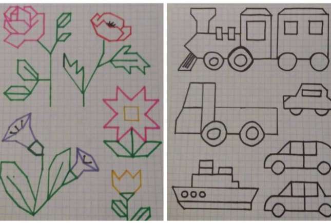 Desene simple pentru preșcolari, pe care să le facă pe caietul în pătrățele