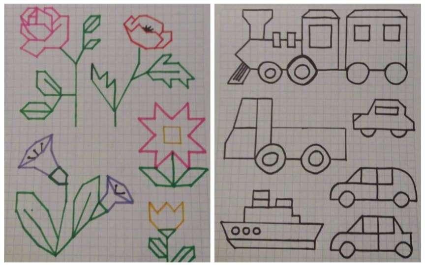 Desene simple pentru preșcolari, pe care să le facă pe caietul în pătrățele