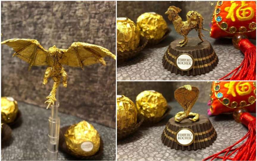 Un artist creează lucrări impresionante din ambalaje de bomboane