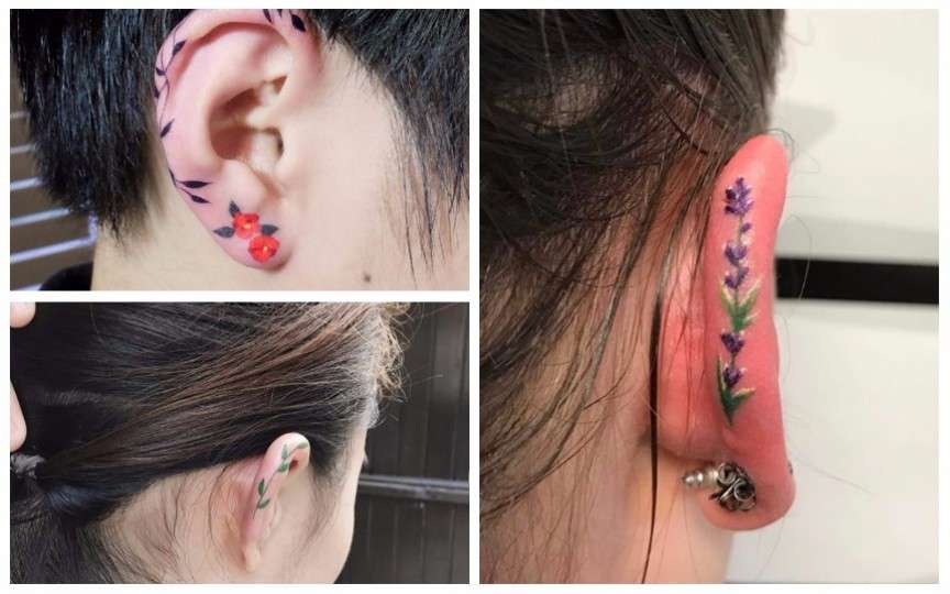 (FOTO) Floare la ureche - un nou trend în arta tatuajelor