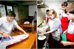 Într-o școală din Spania, băieții sunt învățați să gătească și să calce rufe