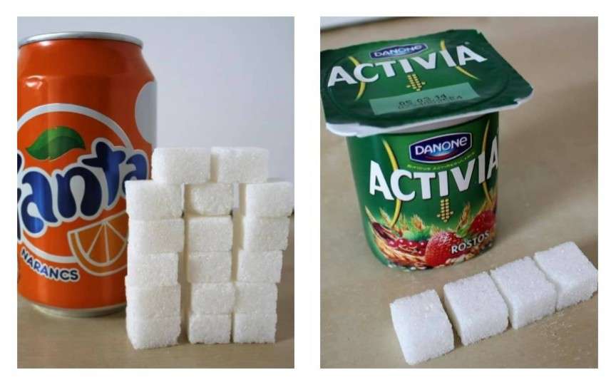 (FOTO) Cât zahăr conțin băuturile și mâncărurile preferate de copii