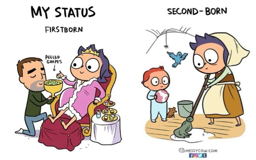 O mamă a ilustrat foarte hazliu diferențele dintre primul și cel de-al doilea copil