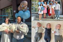 Povestea familiei cu tripleți născuți în acest an: 3 băieți, viitori medici!