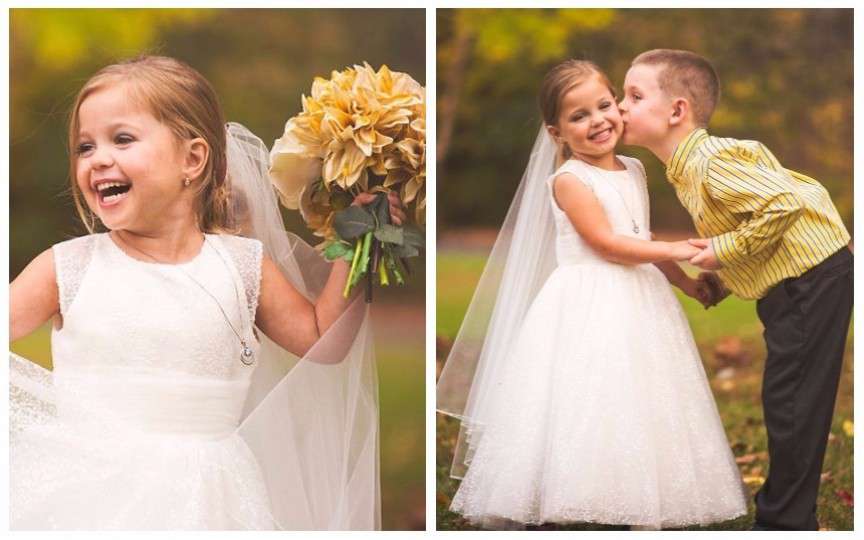 O fetiță de 5 ani a dorit să fie mireasă până a fi operată pe cord deschis. Părinții i-au organizat o sesiune foto de nuntă